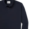 Batch Men's Essential Long Sleeve HBC Polo – Navy Cotton Pique Image Close Up