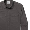 Batch Men's Constructor Utility Shirt In Slate Gray Cotton Jersey Fabric Close-up Image