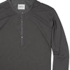 Woven Placket Henley Shirt –  Slate Gray Cotton Jersey