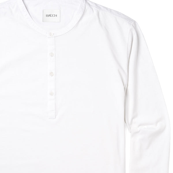 Men's Henley Long Sleeves in Black Cotton Jersey Batch