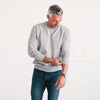 Batch Men's Essential Sweatshirt – Granite Gray Melange French Terry Image On Body Rolling Sleeve