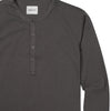 Batch Men's Essential Curved Hem Henley – Slate Gray Cotton Jersey Image Close Up