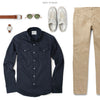 Editor Two Pocket Men's Utility Shirt In Dark Navy Ways To Wear With Chinos