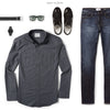 Editor Two Pocket Men's Utility Shirt In Slate Gray Ways To Wear With Dark Denim