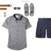 Editor Two Pocket Short Sleeve Men's Utility Shirt In Flint Gray Ways To Wear With Shorts