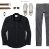 Operator Two Pocket Men's Utility Shirt In Black Ways To Wear With Gray Denim