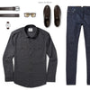 Convoy Two Pocket Men's Utility Shirt In Industrial Gray Ways To Wear With Dark Denim 2 Image