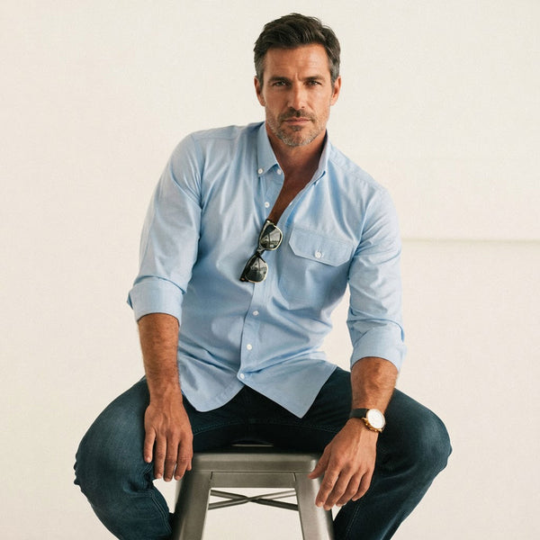 Builder Casual Shirt – Clean Blue Cotton End-on-end