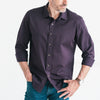 Essential Spread Collar Casual Shirt - Burgundy Cotton Twill