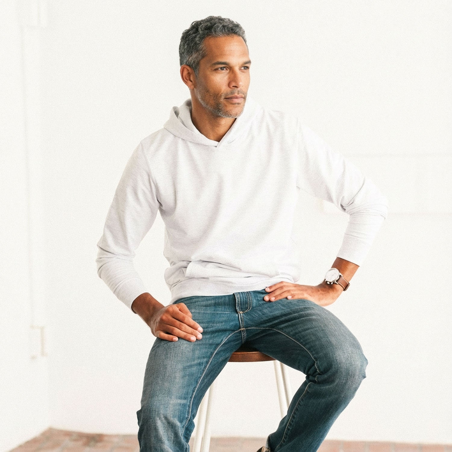 Classic Hoodie –  Cloud Gray Cotton Terry