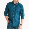 Essential Button Down Collar Casual Shirt - Cobalt Stretch Cotton Poplin