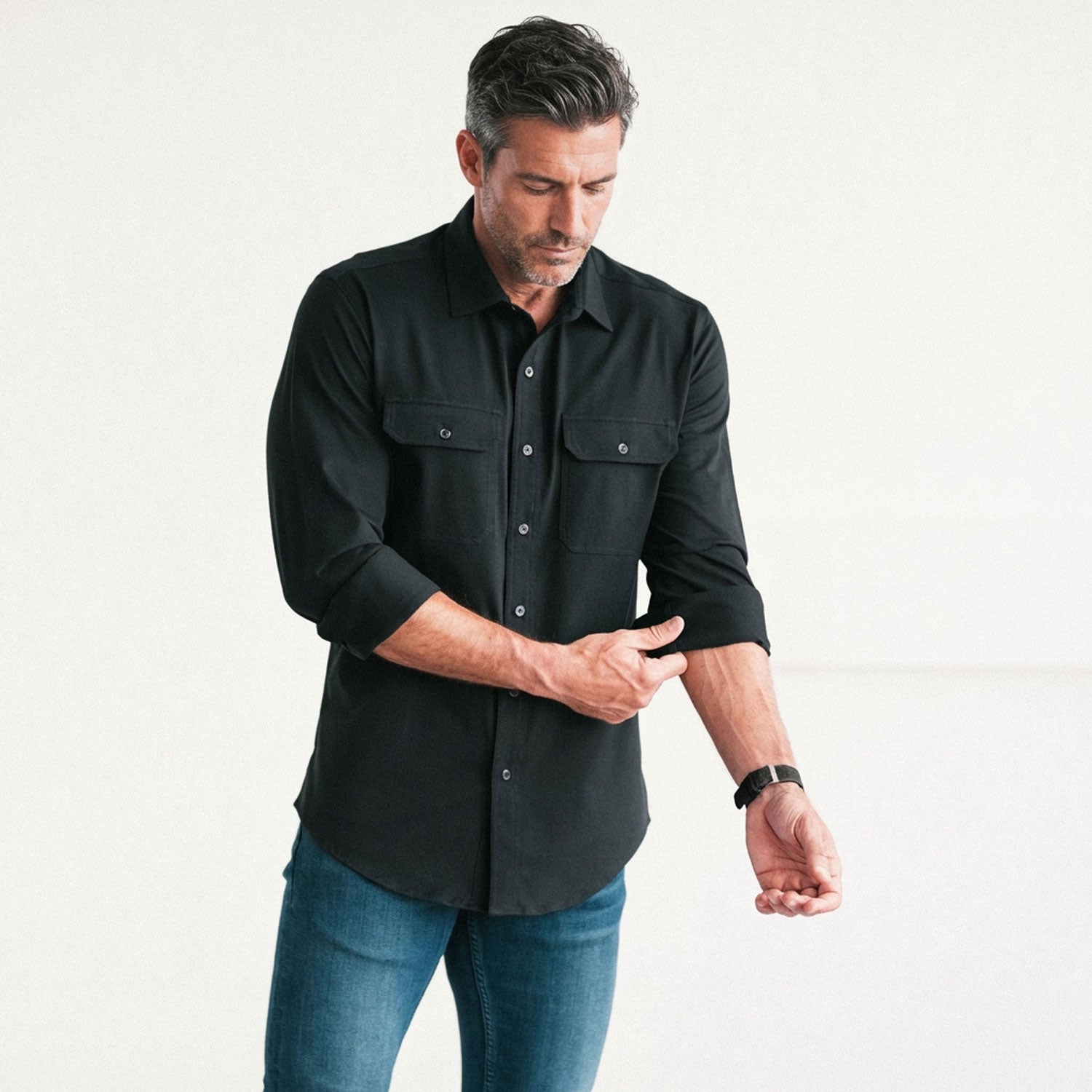 Constructor Utility T-Shirt Shirt – Black Cotton Jersey