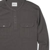 Batch Constructor Henley In Slate Gray Jersey Fabric Close Up Image