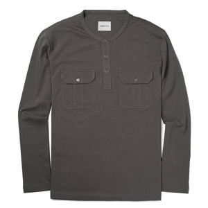 Batch Constructor Henley In Slate Gray Jersey Fabric 
