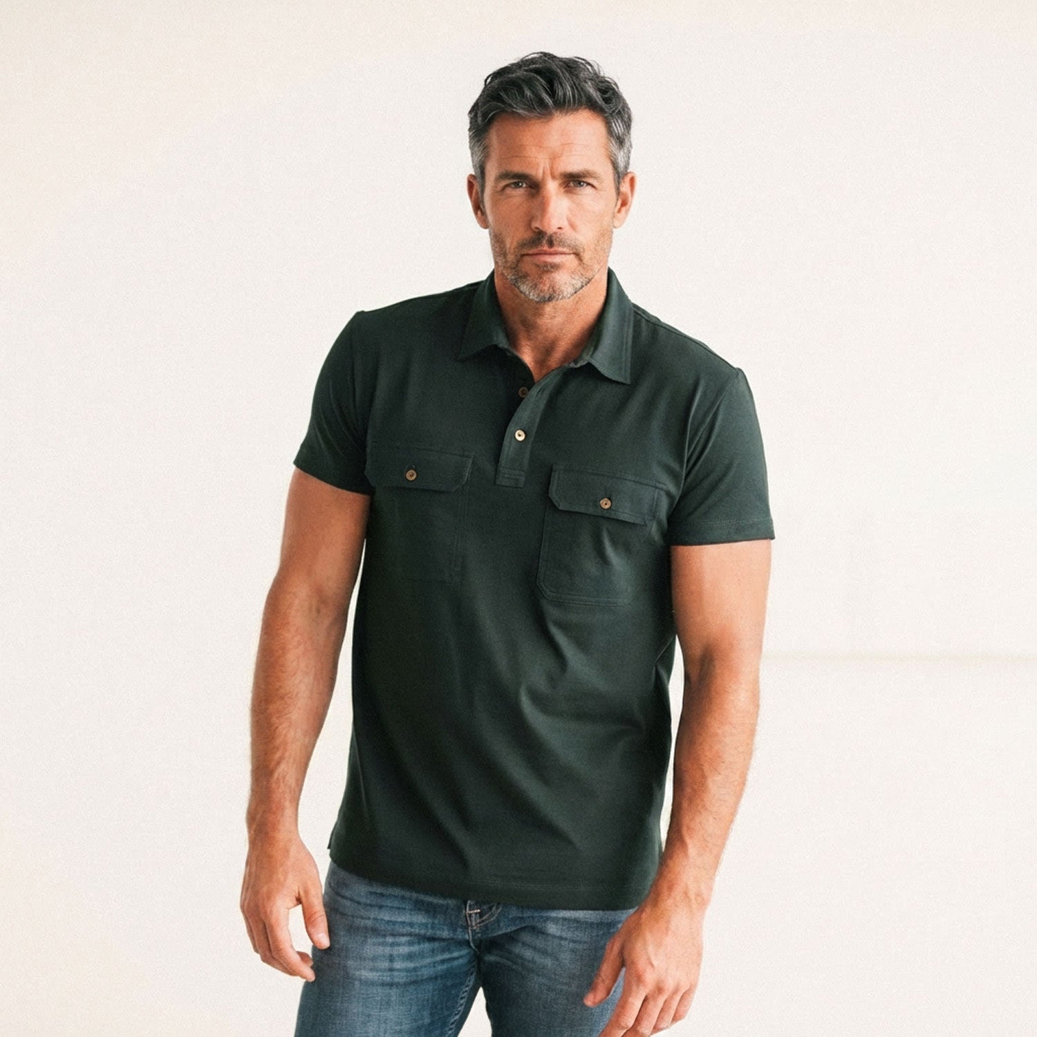 Constructor Short Sleeve Polo Shirt –  Evergreen Cotton Jersey