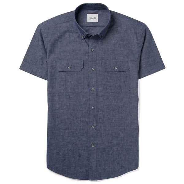 Constructor Short Sleeve Utility Shirt –  Navy End-on-end