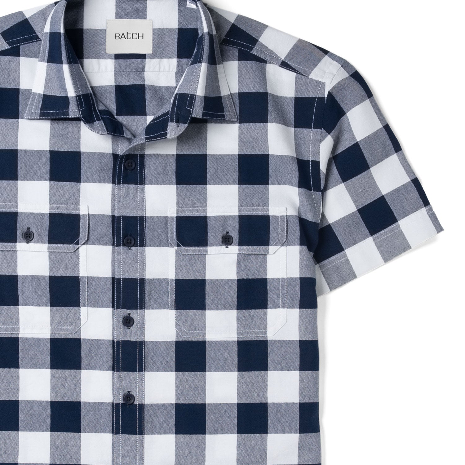 Batch Men's Utility Shirt - Constructor in Navy Cotton Check | Batch