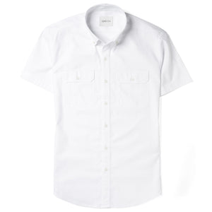 Constructor Short Sleeve Utility Shirt –  White Mercerized Cotton