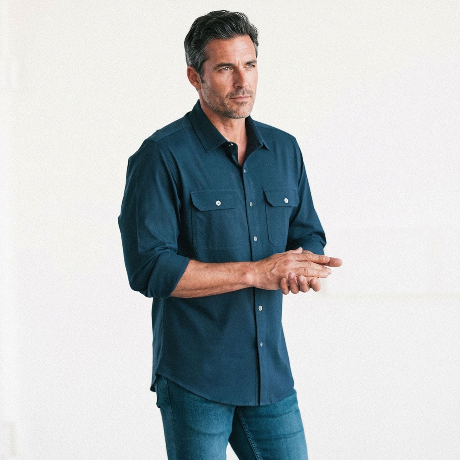 Constructor Utility T-shirt Shirt – Navy Cotton Jersey