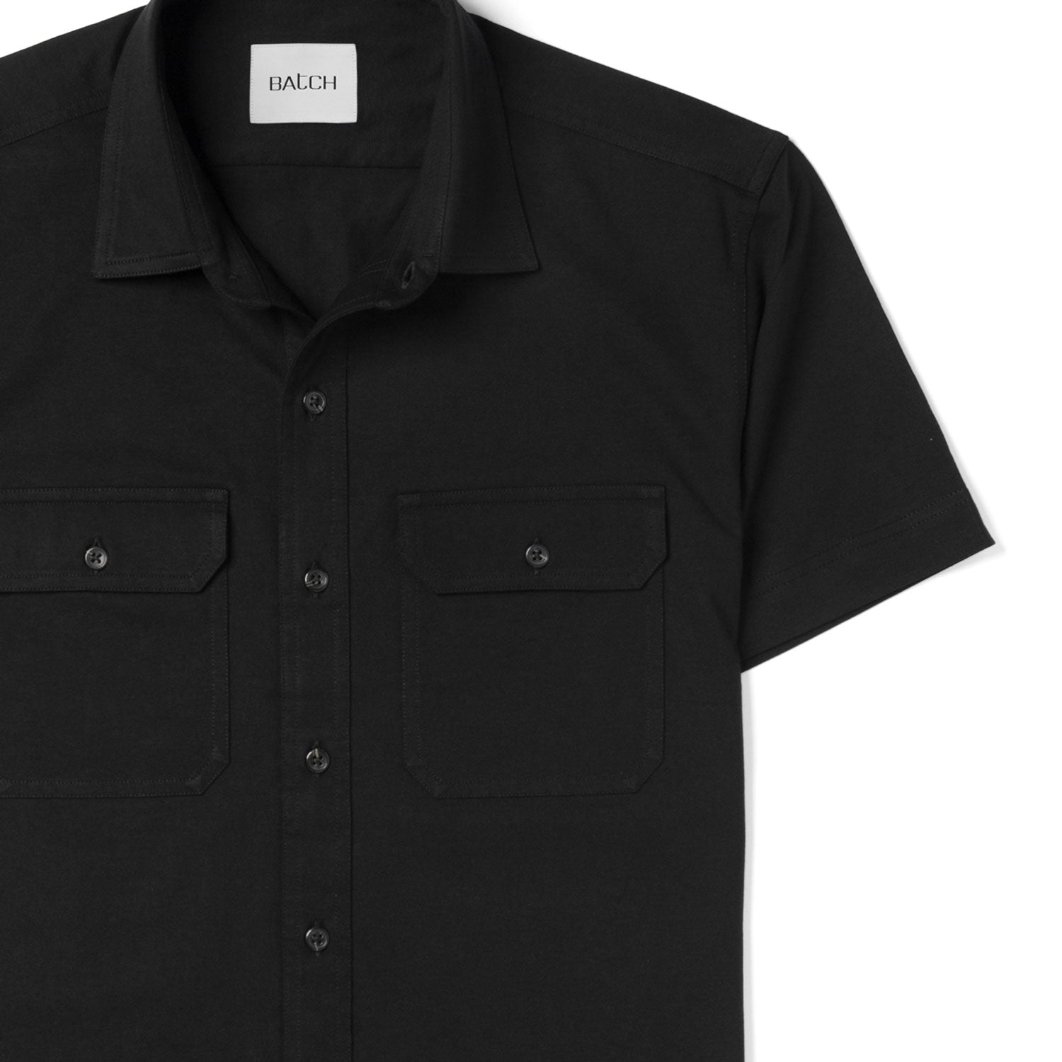 Batch Men's Utility Short Sleeve Shirt Constructor in Black Cotton