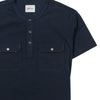 Batch Men's Constructor Short Sleeve Henley Shirt – Navy Cotton Jersey Pocket Close Up Image