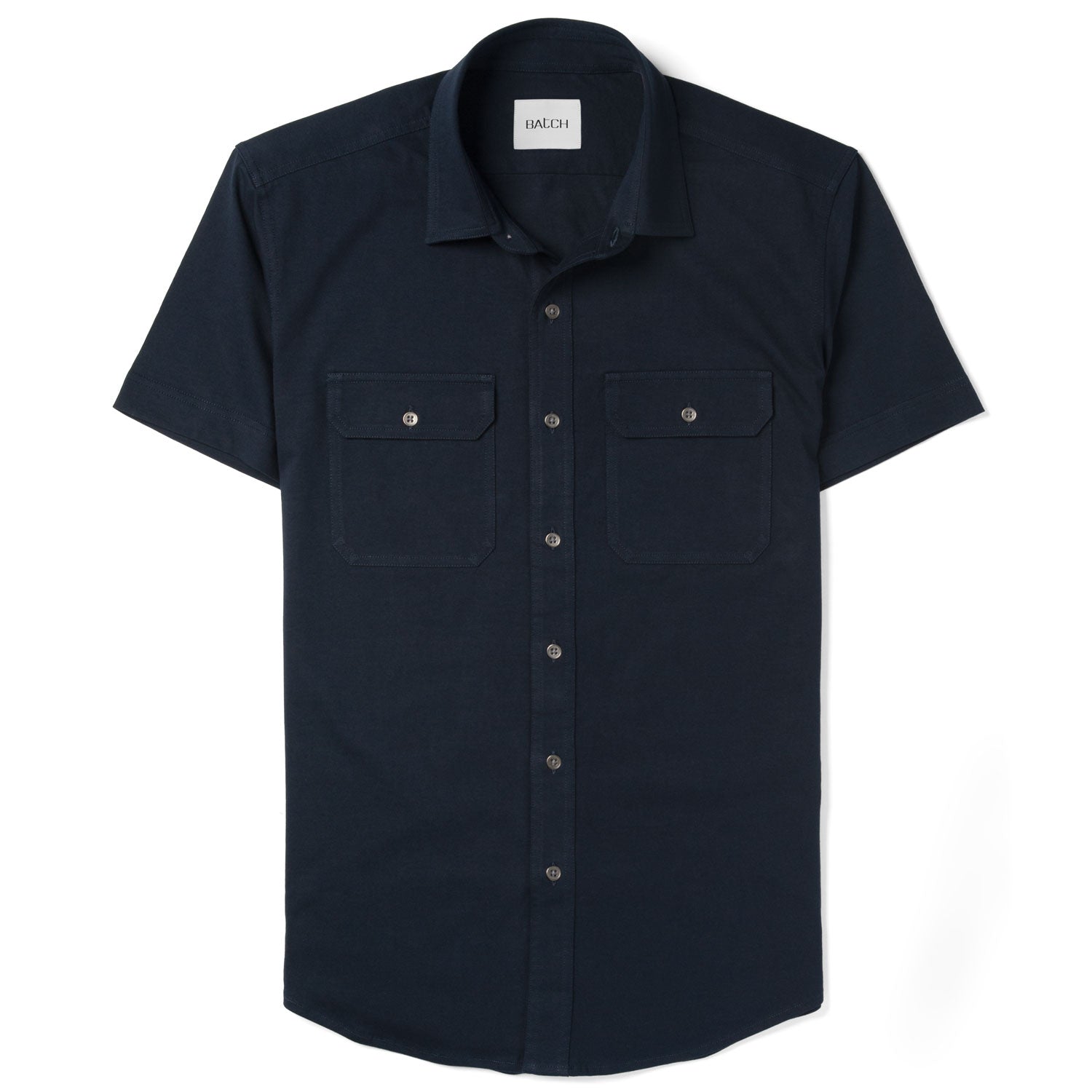 Constructor Knit Utility Short Sleeve Shirt – Navy Cotton Jersey