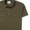 Batch Men's Constructor Short Sleeve Polo Shirt – Olive Green Cotton Jersey Image Pocket Close Up