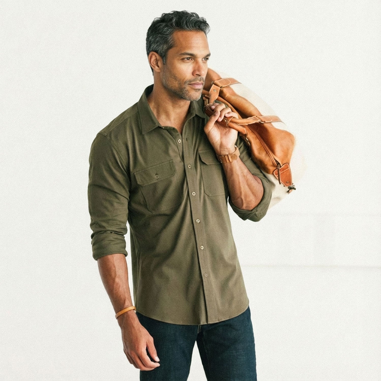 Constructor Utility T-Shirt Shirt – Fatigue Green Cotton Jersey