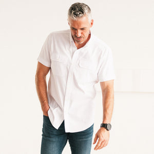 Constructor Short Sleeve Utility Shirt –  White Mercerized Cotton