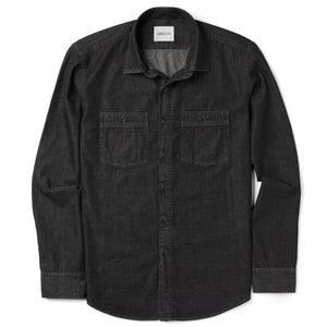 Craftsman Utility Shirt – Black Cotton Denim