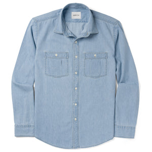 Craftsman Utility Shirt – Light Washed Indigo Cotton Denim
