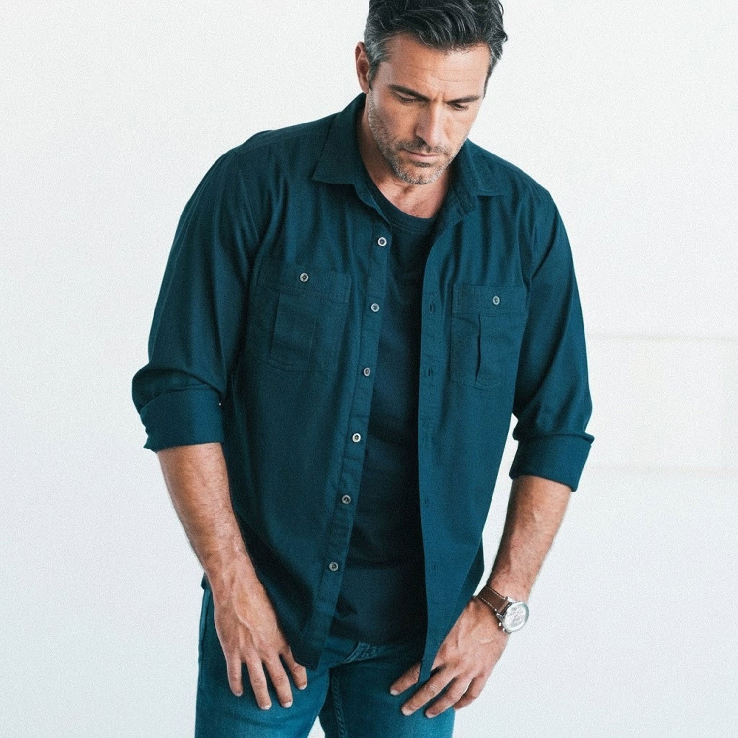 Craftsman Utility Shirt – Navy Blue Cotton Twill