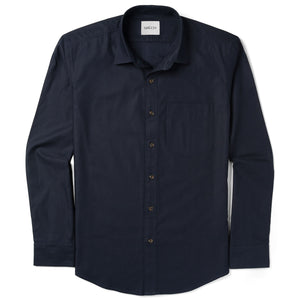 Essential 1 Pocket Casual Shirt - Dark Navy Mercerized Cotton