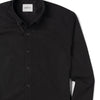 Essential Button Down Collar Casual Shirt - Jet Black Stretch Cotton Poplin