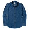 Essential Button Down Collar Casual Shirt - Medium Blue Cotton Denim
