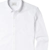 Batch Men's Essential Casual Knit Shirt - White Cotton Pique Image Close Up