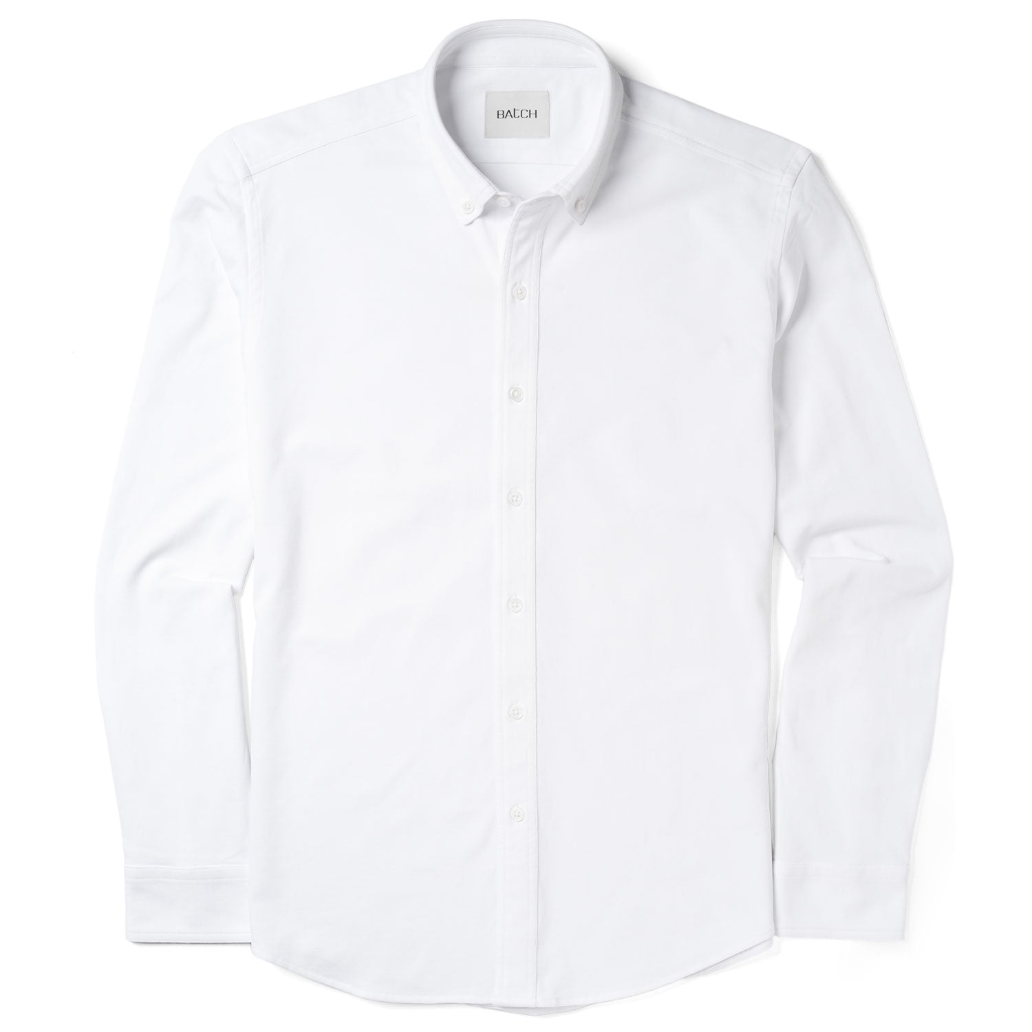 Essential Casual Knit Shirt - White Cotton Knit Pique