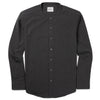 Batch Men's Essential Band Collar Button Down Shirt - Asphalt Gray Cotton End-on-end Image