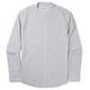 Batch Men's Essential Band Collar Button Down Shirt - Aluminum Gray Cotton End-on-end Image