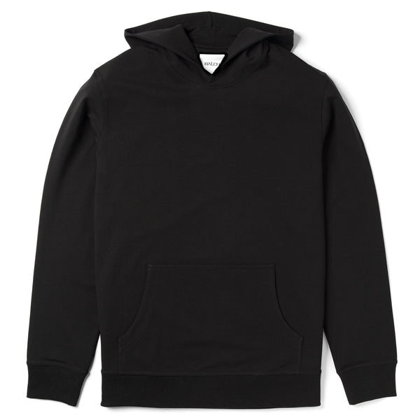Classic Hoodie –  Black Cotton Terry