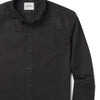 Batch Men's Essential Casual Shirt - Jet Black Cotton Twill Image Close Up