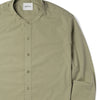 Essential Band Collar Button Down Shirt - Light Fatigue Cotton Stretch Poplin