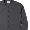 Essential Band Collar Button Down Shirt - Slate Gray Cotton Stretch Poplin