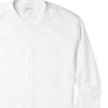 Essential Band Collar Button Down Shirt - White Cotton Stretch Poplin
