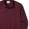 Essential Spread Collar Casual Shirt - Burgundy Stretch Cotton Poplin