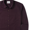 Essential Spread Collar Casual Shirt - Burgundy Cotton Twill