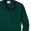 Essential Spread Collar Casual Shirt - Forest Green Stretch Cotton Poplin