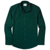 Essential Spread Collar Casual Shirt - Forest Green Stretch Cotton Poplin