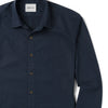 Essential Spread Collar Casual Shirt - Dark Navy Stretch Cotton Poplin