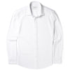 Essential Spread Collar Casual Knit Shirt - Pure White Cotton Knit Pique